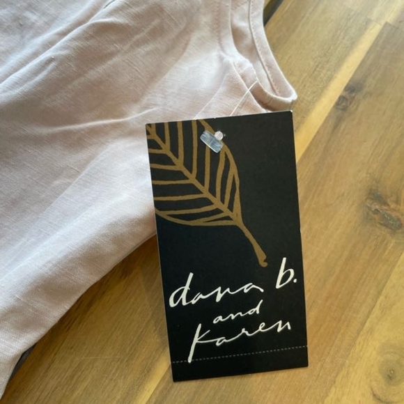 Nwt Dana B And Karen Pale Pink Sleeveless Button-Up Silk Linen Vest Size 8 - Picture 4 of 4